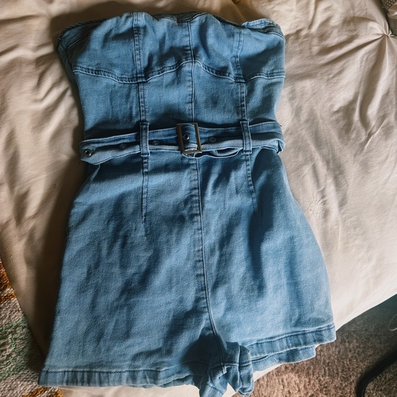 denim romper - Picture 3 of 5